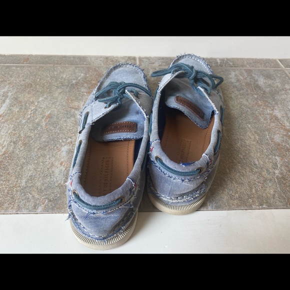 Men’s Size 9.5 blue Tommy Hilfiger boat shoes - Picture 3 of 4